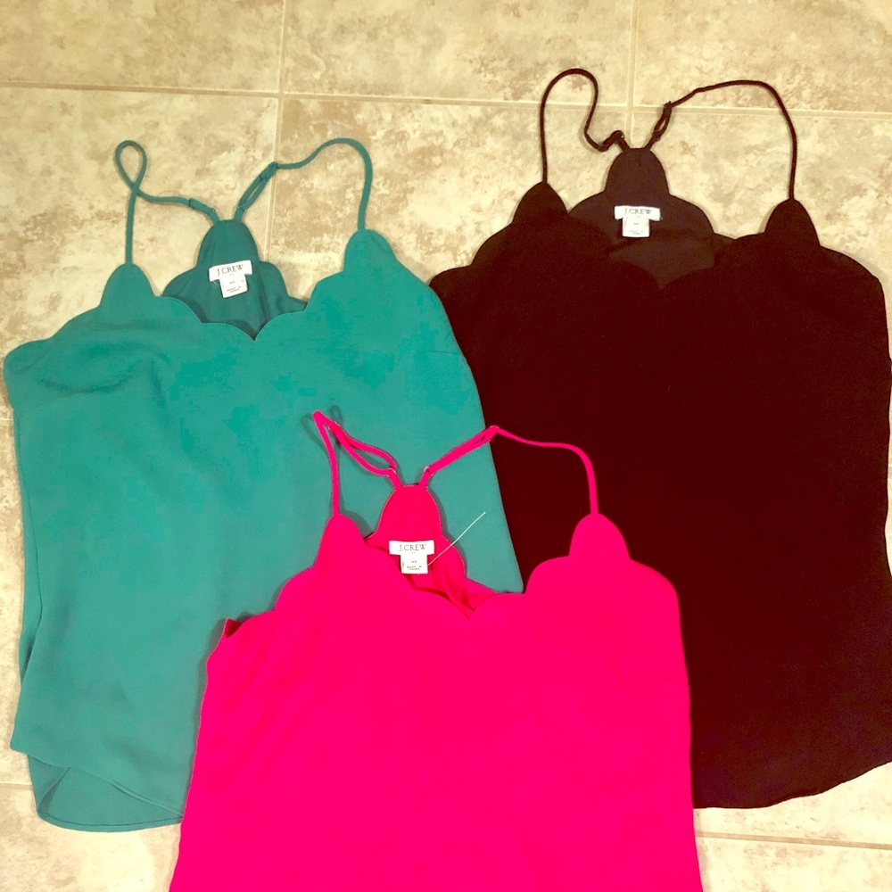 J crew scalloped neck tank tops